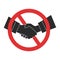 Handshake ban icon. Handshake forbidden vector sign