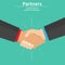 Handshake of business partners. Symbol of success deal, partnership handshaking agreement. Flat design, vector