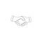 Handshake. Business shake hand, partnership. flat vector icon
