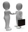 Handshake Businessmen Shows Deal Illustration And Contract 3d Rendering