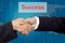 Handshake of businessmen - success, congratulation, greeting