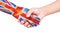 Handshake between a child and United Kingdom