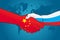 Handshake China and Russia