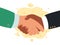 Handshake communication. Shaking hands partnership, business success agreement, teamwork, greeting or deal shake hands