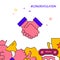 Handshake, congratulations filled line icon, simple illustration