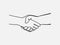 Handshake continuous line vector drawing. Business agreement vector concept