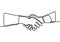 Handshake continuous line vector drawing. Business agreement vector concept. One line draw design vector illustration