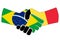 Handshake of countries with wavy flags. Business partnership connection concept of the Belgium and Brazil. Trade