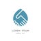 Handshake and drop of water logo - oil or petroleum industry and ecology icon