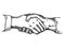 Handshake engraving vector illustration