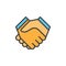 Handshake filled outline icon, vector sign, Partnership colorful illustration.