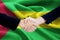 Handshake with Flag of Sao Tome and Principe