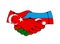 Handshake with flags of Turkey and Azerbaijan