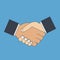 Handshake flat icon. Shake hands. Greeting, partnership,