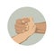 Handshake friendship day vector illustration flat style