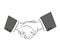 Handshake Friendship Partnership Minimalistic Flat Line Outline Stroke Icon Pictogram Symbol