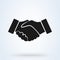 Handshake Friendship Partnership vector. Black Handshake icon for Business