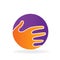 Handshake friendship people icon vector logo design