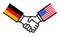 Handshake Germany USA, agreement, alliance, business deal, friendship, concept, graphic