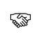Handshake gesture outline icon. Element of hand gesture illustration icon. signs, symbols can be used for web, logo, mobile app,