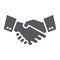 Handshake glyph icon, finance and banking