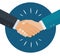 Handshake graphics, partnership concept isolated