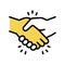 handshake greeting color icon vector illustration