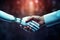 handshake human hand and robot hand business concept