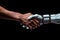 handshake human hand and robot hand business concept AI generated