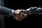 handshake human hand and robot hand business concept AI generated