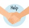 Handshake human help icon