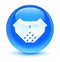 Handshake icon glassy cyan blue round button