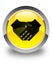 Handshake icon glossy yellow round button