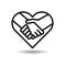 Handshake icon in heart