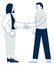 Handshake icon. People making agreement. Friendship partners