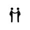 Handshake icon, people shake hands stick figure