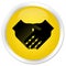 Handshake icon premium yellow round button