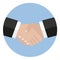 Handshake icon. Shake hands, agreement, good deal, partnership concepts.