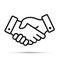 handshake Icon. Shaking hands is a symbol of greeting and business partnership