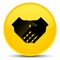 Handshake icon special yellow round button