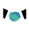 Handshake icon. Symbolizing an agreement signing a contract or transaction. Shake hands, agreement, good deal