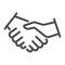 Handshake line icon, business strategy concept, business contract agreement sign on white background, partners shaking