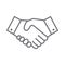 Handshake line icon. Partnership and agreement symbol