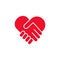 Handshake love icon vector logo design template