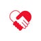 Handshake love icon vector logo design template