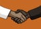 Handshake. Male asian and african businessmen shook hands