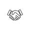 Handshake outline symbol, cooperation, partner shake.