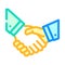 handshake partners color icon vector illustration