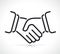 Handshake or partnership line icon