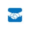 Handshake and partnership logo design template. Best deal logo design